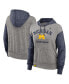 Women's Heather Gray/Navy Michigan Wolverines Blitz Color Blocked Legacy Pullover Hoodie