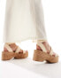 ASOS DESIGN Tangle elasticated chunky wedges in natural