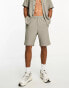 Selected Homme co-ord plisse shorts in khaki