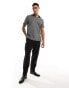 ASOS DESIGN co-ord standard revere polo in black texture