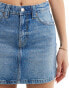 Stradivarius denim mini skirt in medium wash