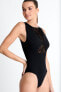 Shan 268957 Elegant high-neck One-Piece Swimsuit Caviar Size 10