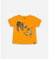 Boy Organic Cotton T-Shirt With Print Orange - Child