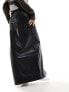 JJXX faux leather maxi skirt black