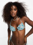 Motel ravola bead bikini top in boho batik blue