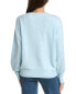 Forte Cashmere Gathered Sleeve V-Neck Cashmere-Blend Sweater Women's