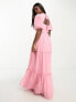 Anaya Bridesmaid tie back maxi dress in candy pink