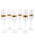 Stripe Flute Glasses, Set of 6