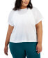 Plus Size Birdseye-Mesh Dolman-Sleeve Top, Created for Macy's