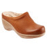 Softwalk Madison Plush S2268-223 Womens Brown Leather Clog Sandals Shoes 10