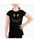 Big Girl's Word Art T-shirt - Be Happy Smiley Face