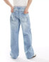 Bershka baggy jean with boxer waistband in blue