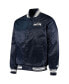 Men's College Navy Seattle Seahawks Locker Room Satin Varsity Full-Snap Jacket