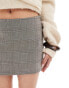 Bershka tailored skort in grey check