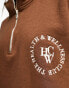 In The Style oversized half zip sweatshirt in chocolate