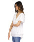 Women's Layered V-Neck Flutter-Sleeve Top