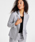 Women's Herringbone One-Button Long-Sleeve Blazer