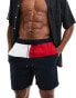 Tommy Hilfiger core flag long drawstring swim short in navy