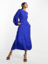 Closet London balloon sleeve midaxi dress in cobalt