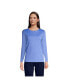 Women's Petite Relaxed Supima Cotton Long Sleeve Crewneck T-Shirt