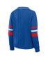 Women's Royal Distressed Buffalo Bills Throwback V-Neck Sweater