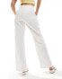 Hollister linen cargo trouser in white