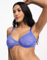 ASOS DESIGN Fuller Bust Alexis lace underwire bra with picot trim in cobalt blue