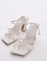 Topshop Gracy strappy block heeled sandals in off white