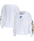 Women's White St. Louis Blues Celebration Cropped Long Sleeve T-shirt