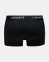 Lacoste essentials 3 pack trunks in black