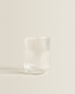 Borosilicate glass tumbler with raised lines