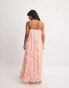 NA-KD structured chiffon ruffle maxi dress in pink