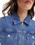 Tommy Jeans Clare cropped zipped denim jacket in mid wash