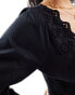 ONLY broderie detail cropped blouse in black