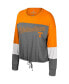 Women's Gray Tennessee Volunteers Twinkle Lights Tie Front Long Sleeve T-shirt