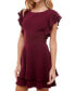 Juniors' Ruffle-Sleeve Fit & Flare Dress