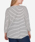 Plus Size Boat Neck Happy Harvest Striped Knit Top