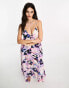 Selected Femme satin cami maxi dress in abstract print