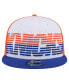 Men's White/Blue New York Knicks Throwback Gradient Tech Font 9Fifty Snapback Hat