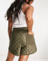 AllSaints Queti quilted shorts in khaki