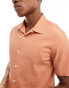 Paul Smith revere collar seersucker shirt in orange