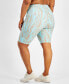 Plus Size Compression Geo-Print 10" Bike Shorts, Created for Macy's