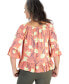 Women's Printed On-Off Ruffle Sleeve Top, Created for Macy's