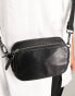 ASOS DESIGN leather cross body camera bag in black