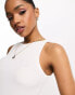 Vero Moda racer neck vest top in white