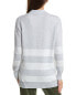 Forte Cashmere Stripe Split Neck Polo Cashmere-Blend Sweater Women's