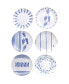 Marine Blue 6-Piece Cake Plate Set