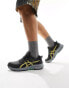 Asics Gel-Venture 9 running trainers in graphite grey and faded yellow