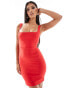 Vesper square neck bodycon mini dress in bright red