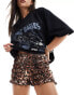 ASOS DESIGN shirred micro shorts in leopard print